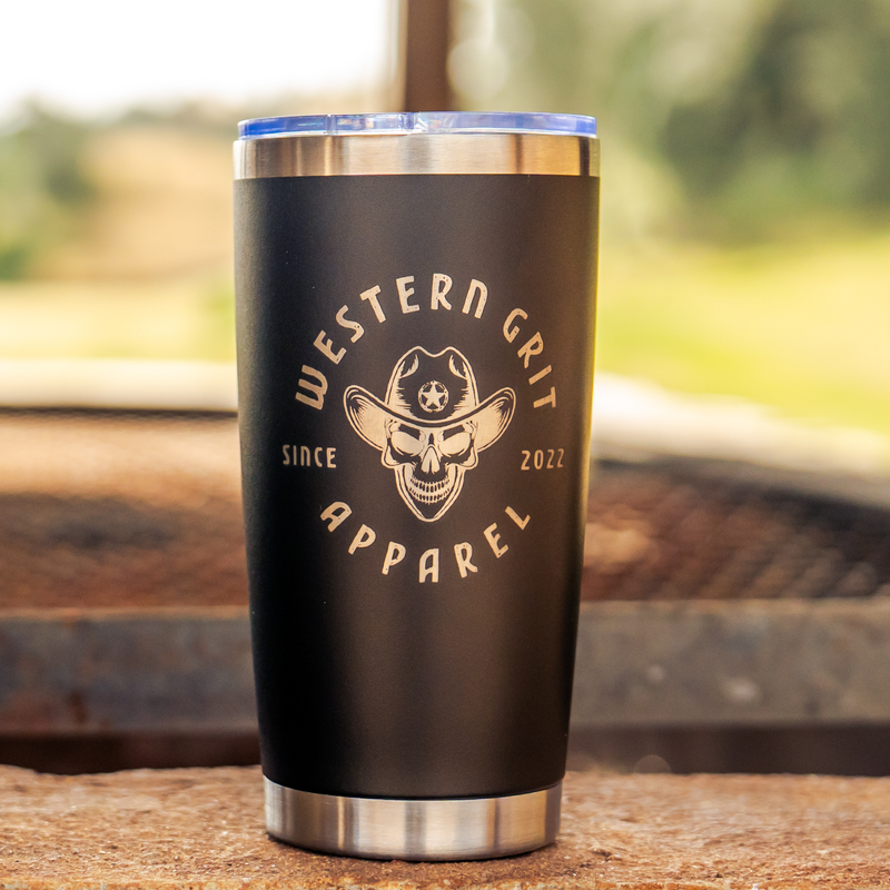 Insulated Stainless Steel Tumbler –16oz BLACK Double Wall Vacuum BPA-Free Travel Mug