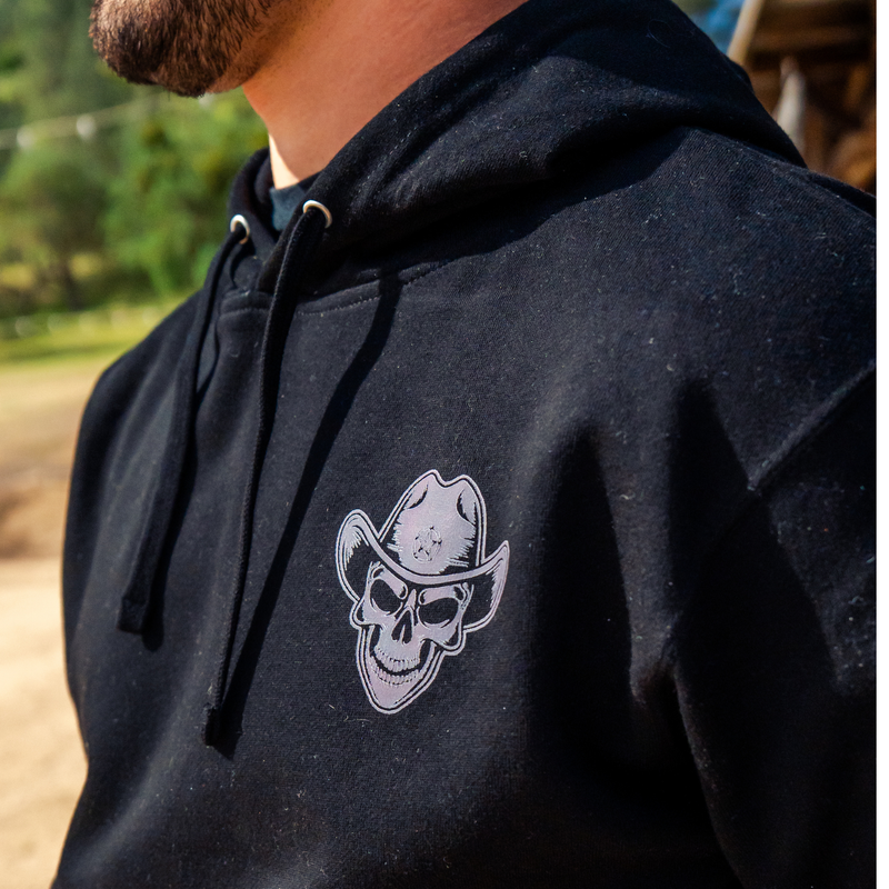 Western Grit Skull Cowboy Hoodie – Vintage Grit Unisex Hoodie