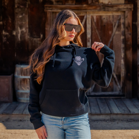 Western Grit Skull Cowboy Hoodie – Vintage Grit Unisex Hoodie