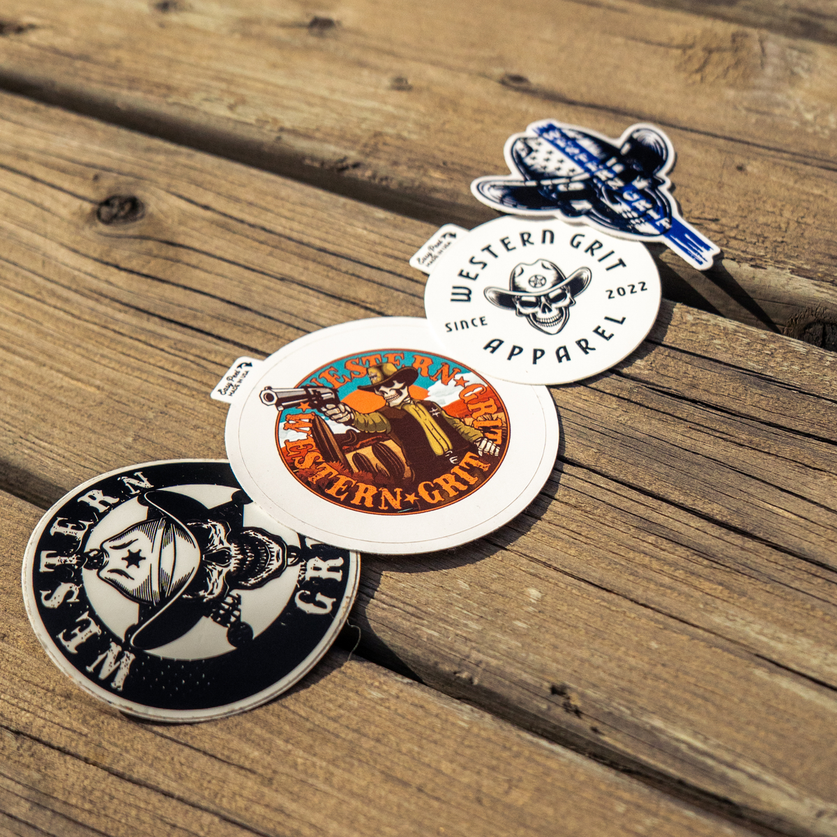Western Grit Gun Slinger Sticker – Vintage Cowboy Revolver Vinyl Decal