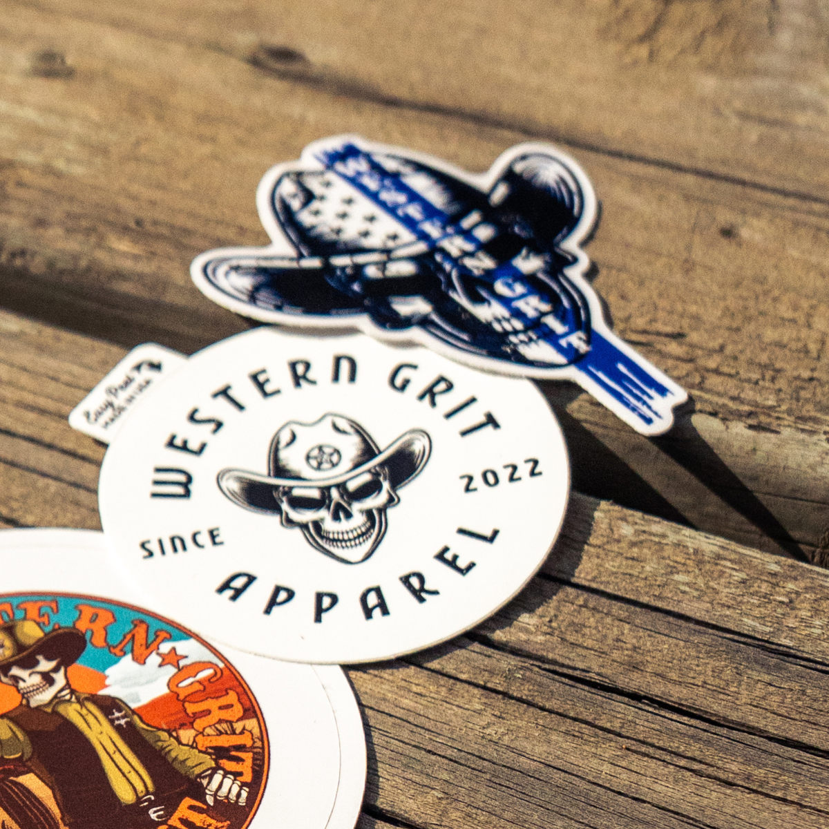 Western Grit Thin Blue Line Lawman Sticker – Western Police Support Vinyl Decal