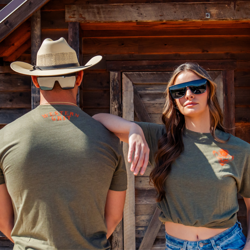 Western Grit Skull Cowboy Graphic Tee – Cowboy Streetwear Vintage Grit Unisex T-Shirt