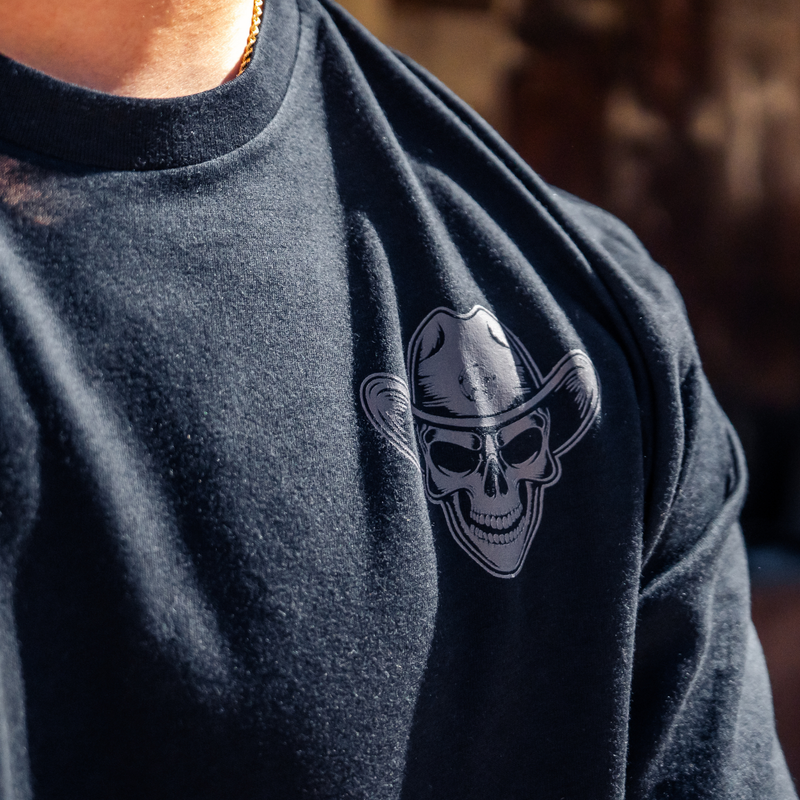 Western Grit Skull Cowboy Graphic Tee – Cowboy Streetwear Vintage Grit Unisex T-Shirt