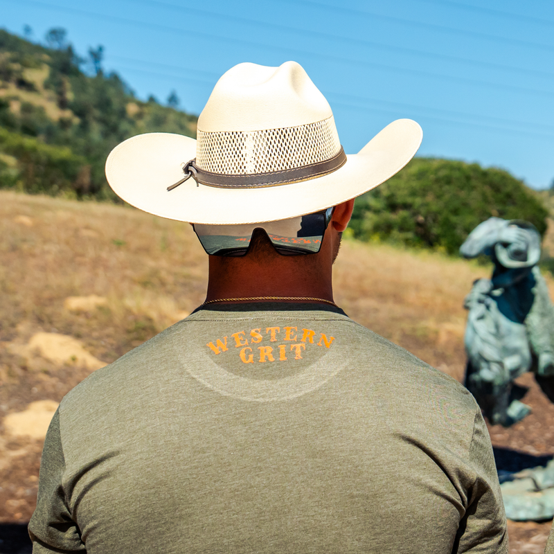 Western Grit Skull Cowboy Graphic Tee – Cowboy Streetwear Vintage Grit Unisex T-Shirt